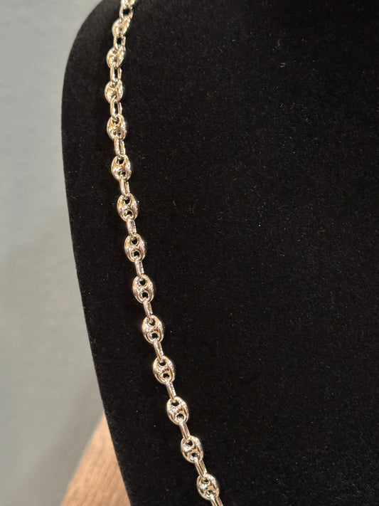 24” 25.23 gram 6mm Puff Link Sterling Silver Chain