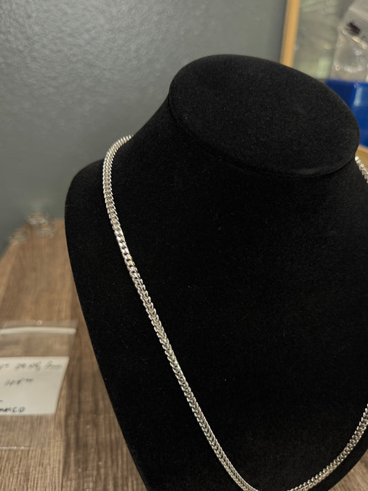24” 29.44 g 3mm Franco Link Sterling Silver Chain
