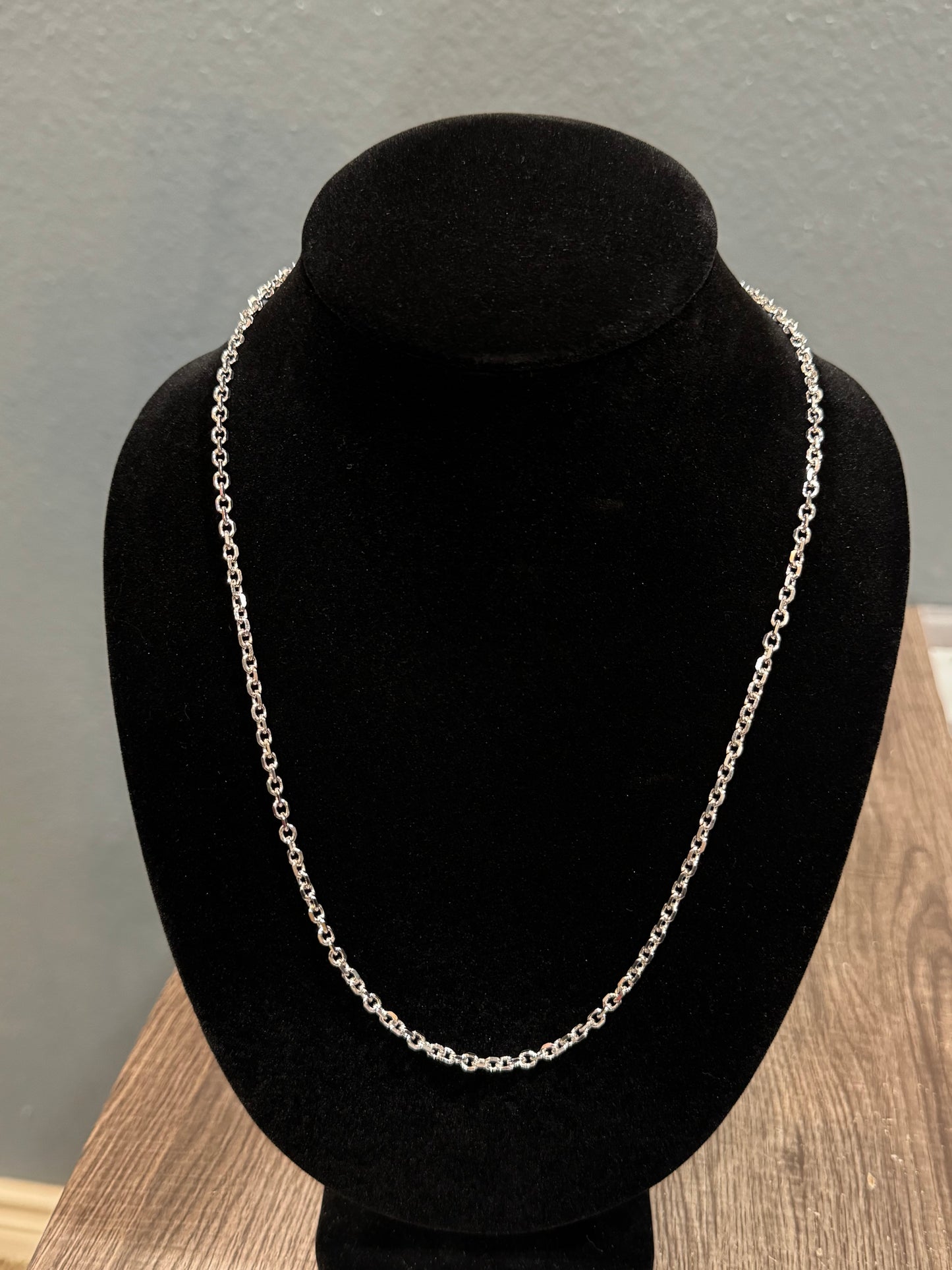 22” 14.68 gram 3mm Cable Link Sterling Silver Chain