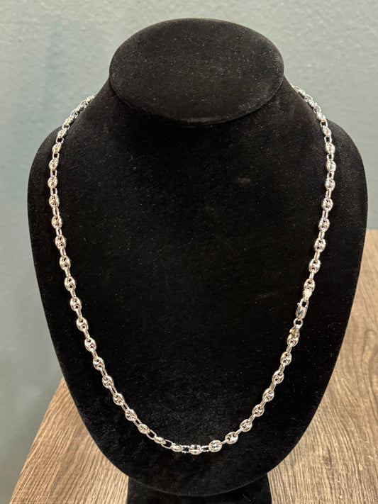 24” 25.23 gram 6mm Puff Link Sterling Silver Chain