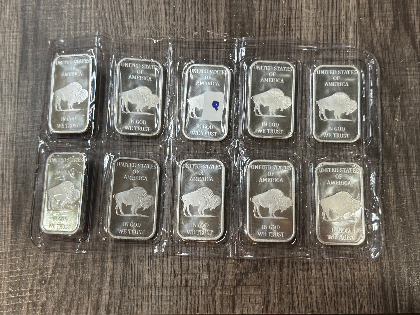 10x 1 oz Buffalo Silver Bars